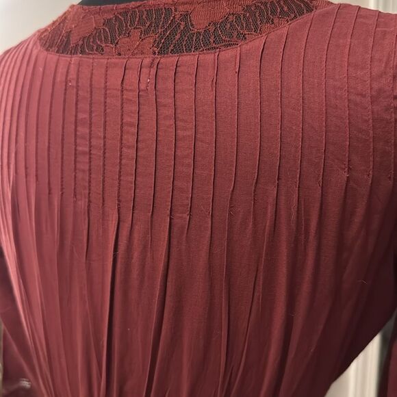 Candela Boho Burgundy Lace Victorian Maxi Dress by Free People Heart Dress - Picture 7 of 12